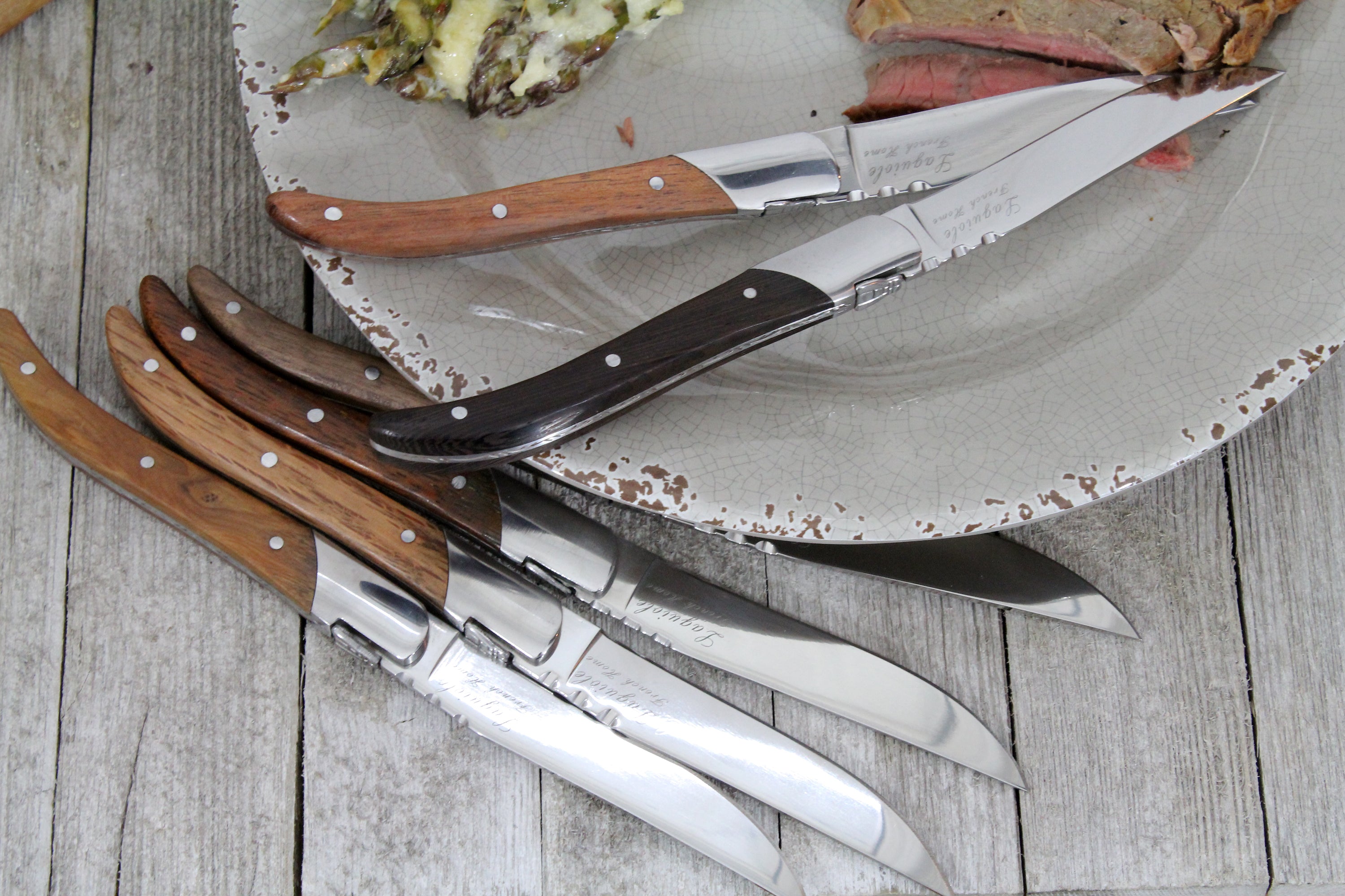  French Home Set of 6 Laguiole Connoisseur Assorted Wood Steak Knives(LG006) - Default Title - Bonton