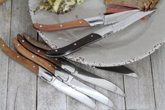 Set of 6 Laguiole Connoisseur Assorted Wood Steak Knives(LG006)