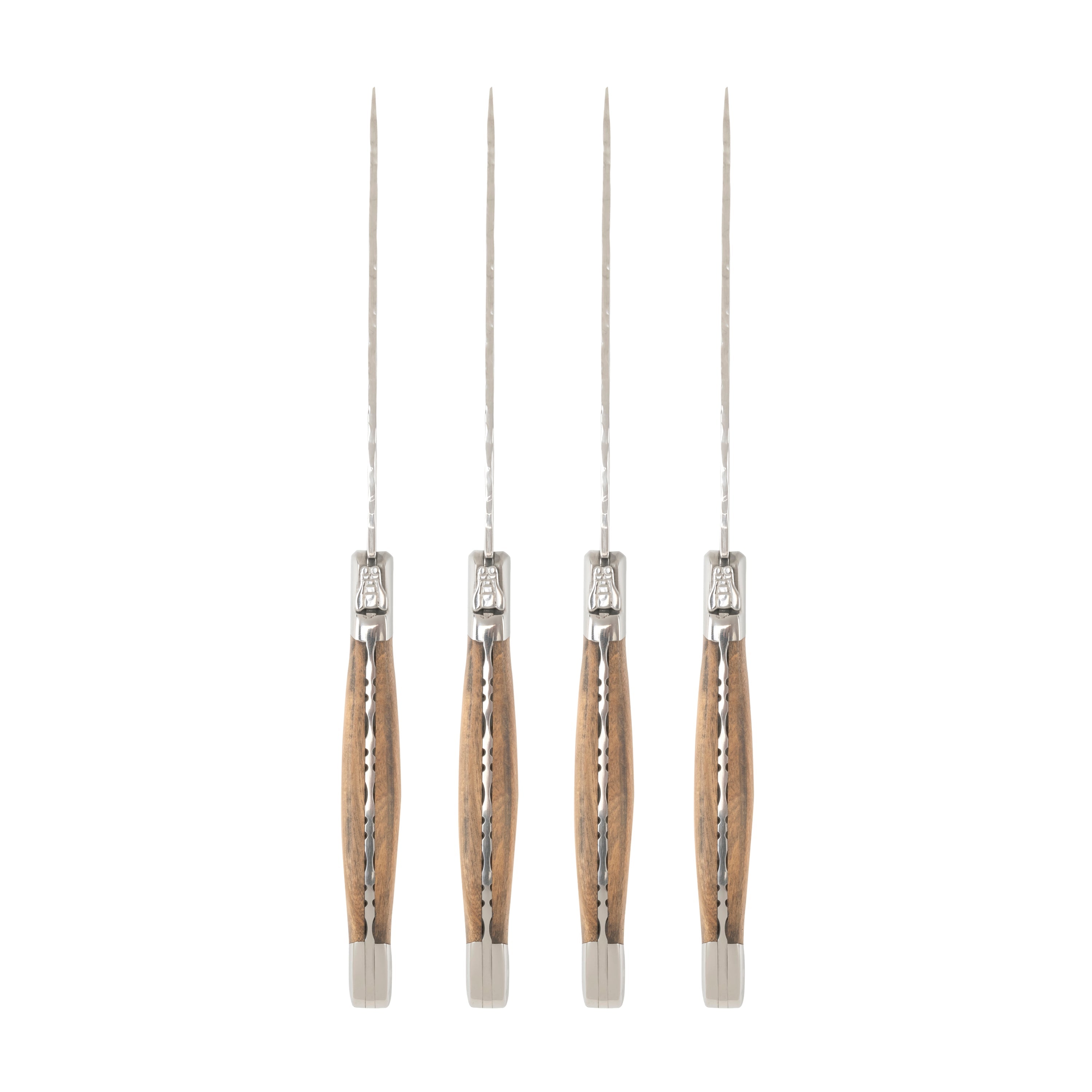 French Home Laguiole Connoisseur Olivewood Handle BBQ Steak Knives, Set of 4 - Default Title - Bonton