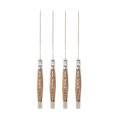 Laguiole Connoisseur Olivewood Handle BBQ Steak Knives, Set of 4