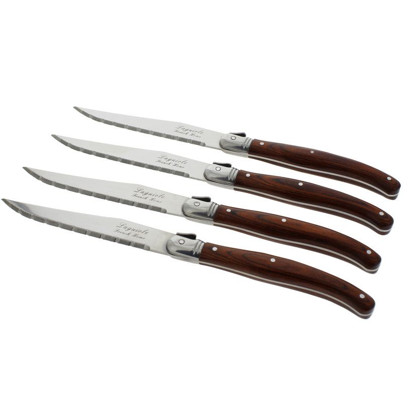  French Home Laguiole Pakkawood Steak Knife Set - Wood Grain - Bonton