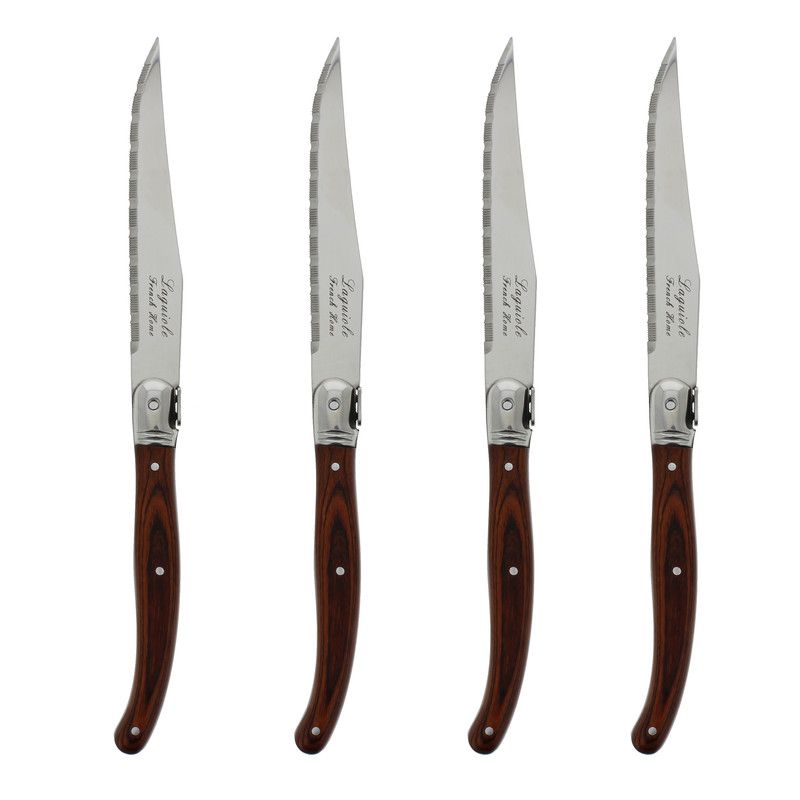  French Home Laguiole Pakkawood Steak Knife Set - Wood Grain - Bonton