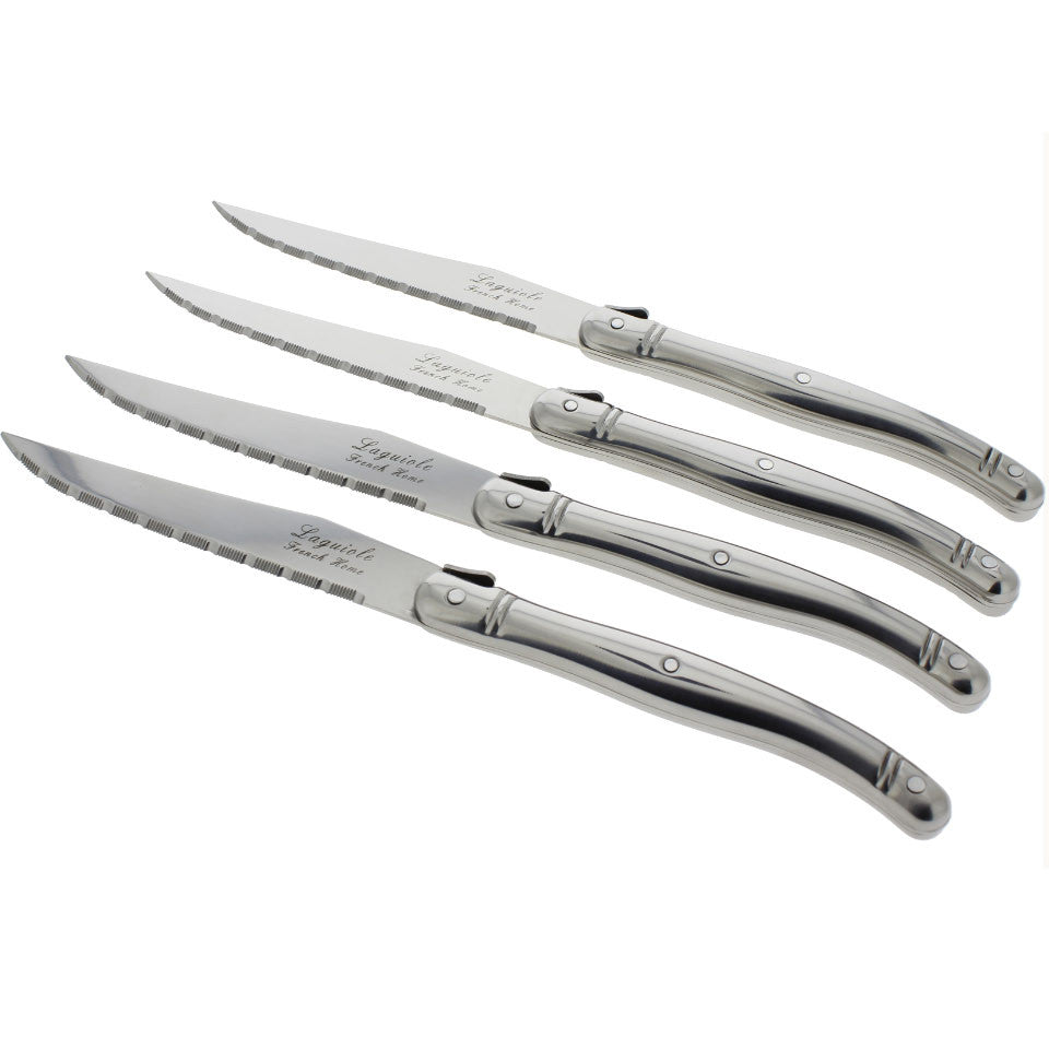  French Home Set of 4 Laguiole Stainless Steel Steak Knives - Default Title - Bonton