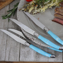Set of 4 Laguiole Faux Turquoise Steak Knives