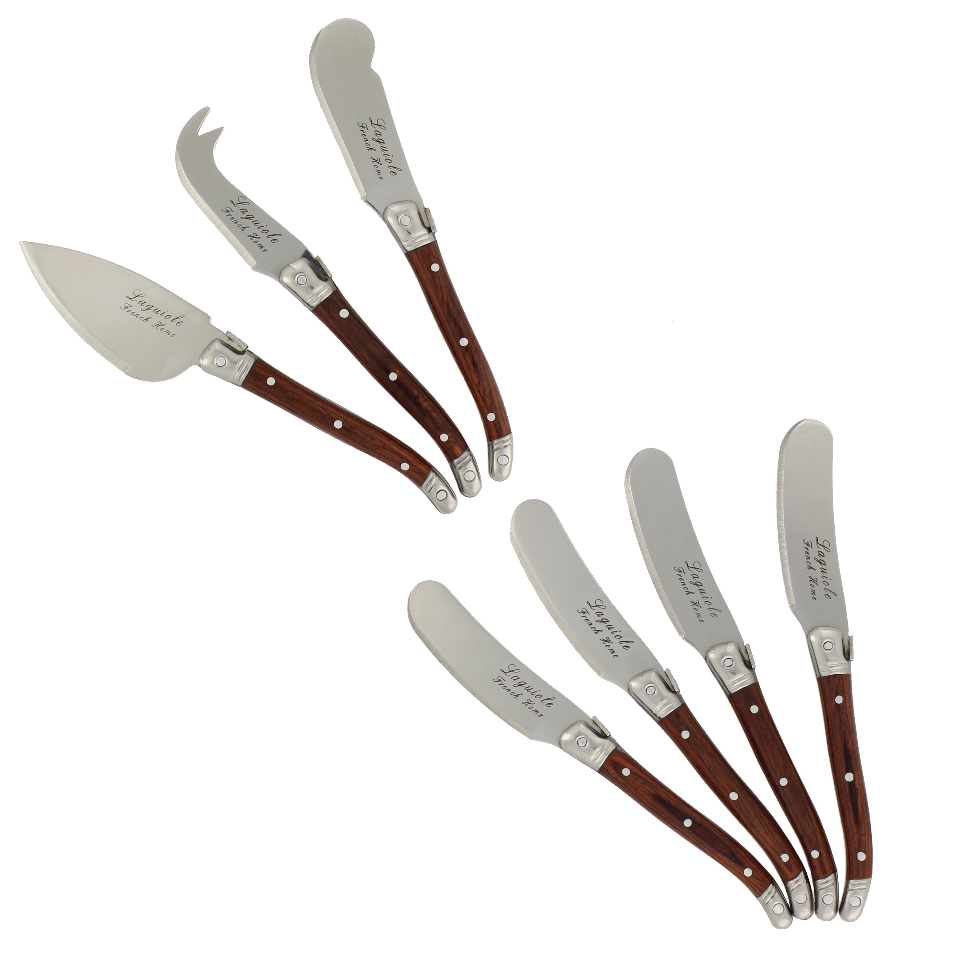  French Home 7 Piece Laguiole Pakkawood Cheese Set - Default Title - Bonton