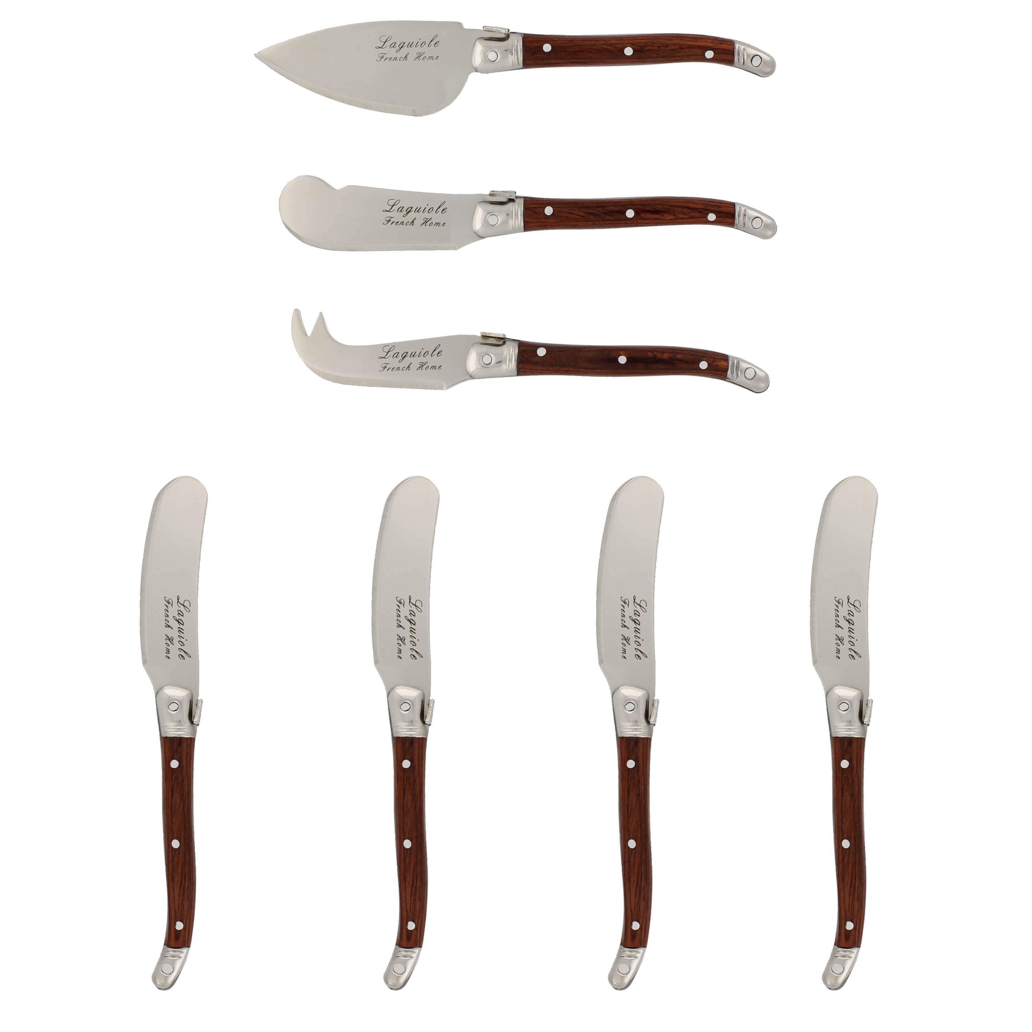  French Home 7 Piece Laguiole Pakkawood Cheese Set - Default Title - Bonton