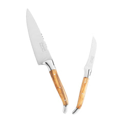 2 Piece Connoisseur Laguiole Vegetable Knife Set With Olive Wood Handles