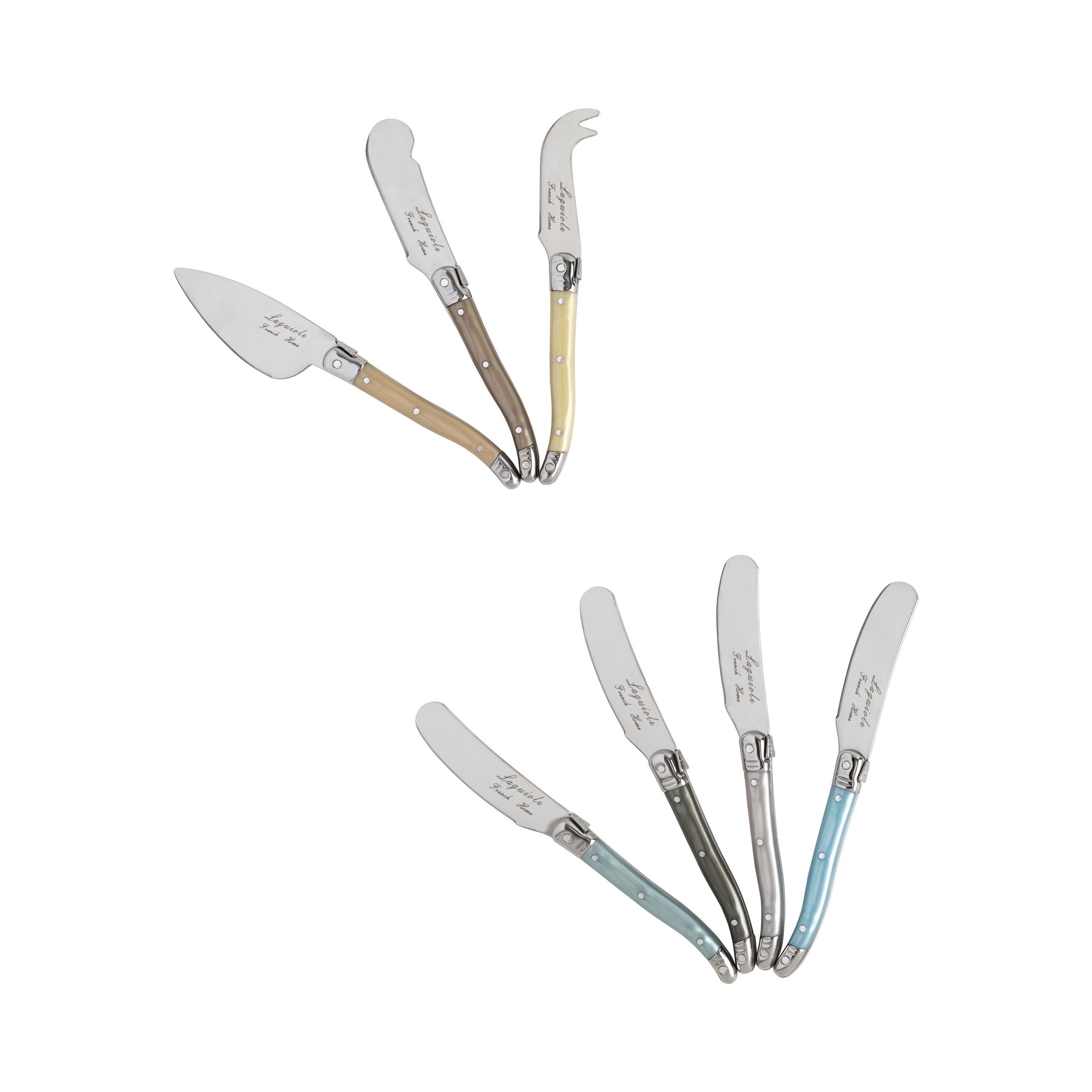  French Home Laguiole Mother of Pearl Cheese Knife and Spreader Set, 7 Piece - Default Title - Bonton