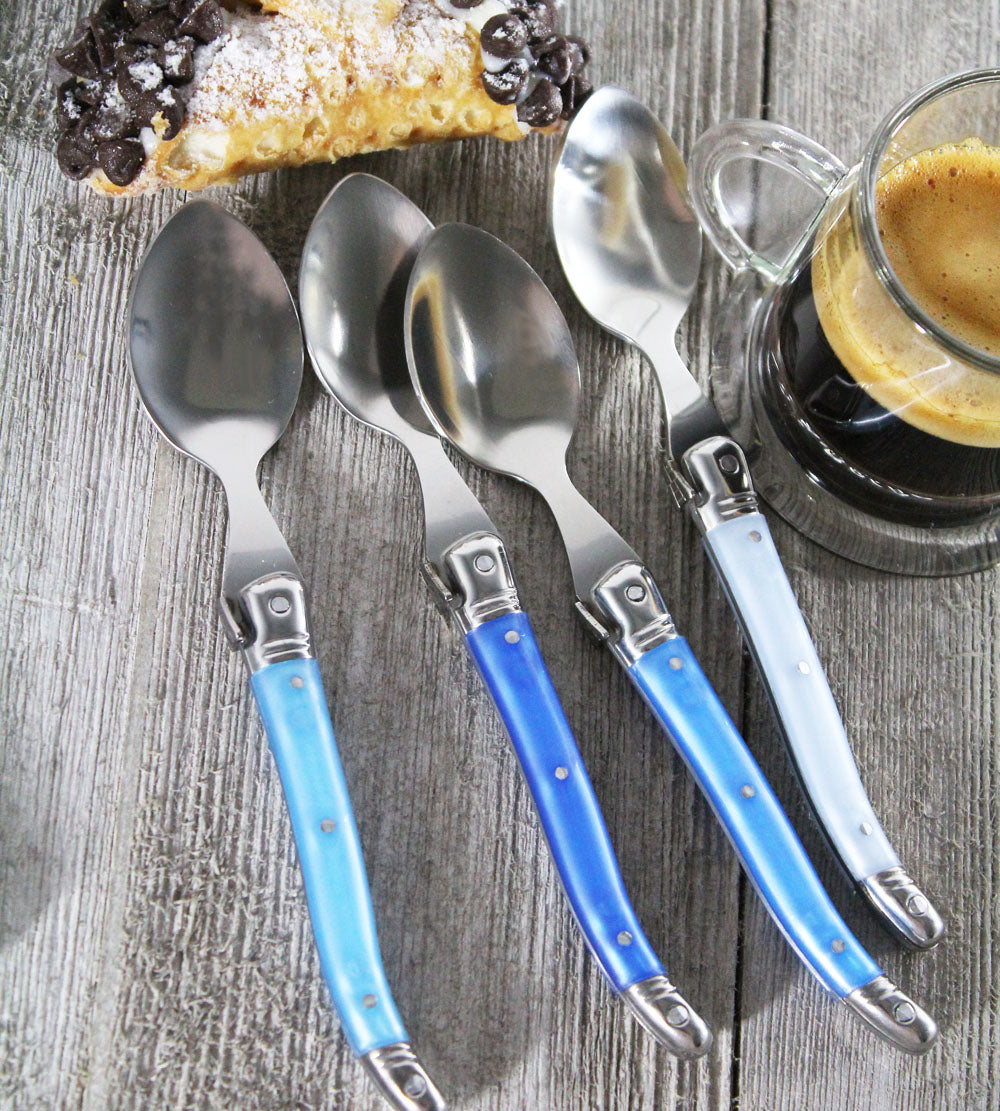  French Home Set of 4 Laguiole Shades of Blue Coffee Spoons - Default Title - Bonton