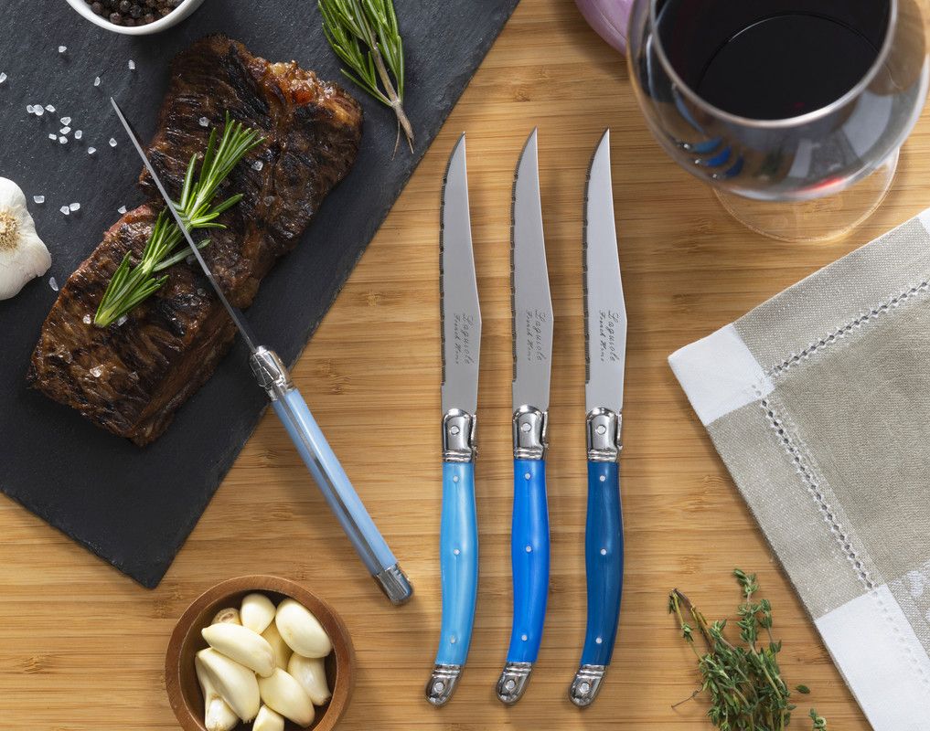  French Home Laguiole Shades Of Blue Steak Knife Set - Shades of Blue - Bonton