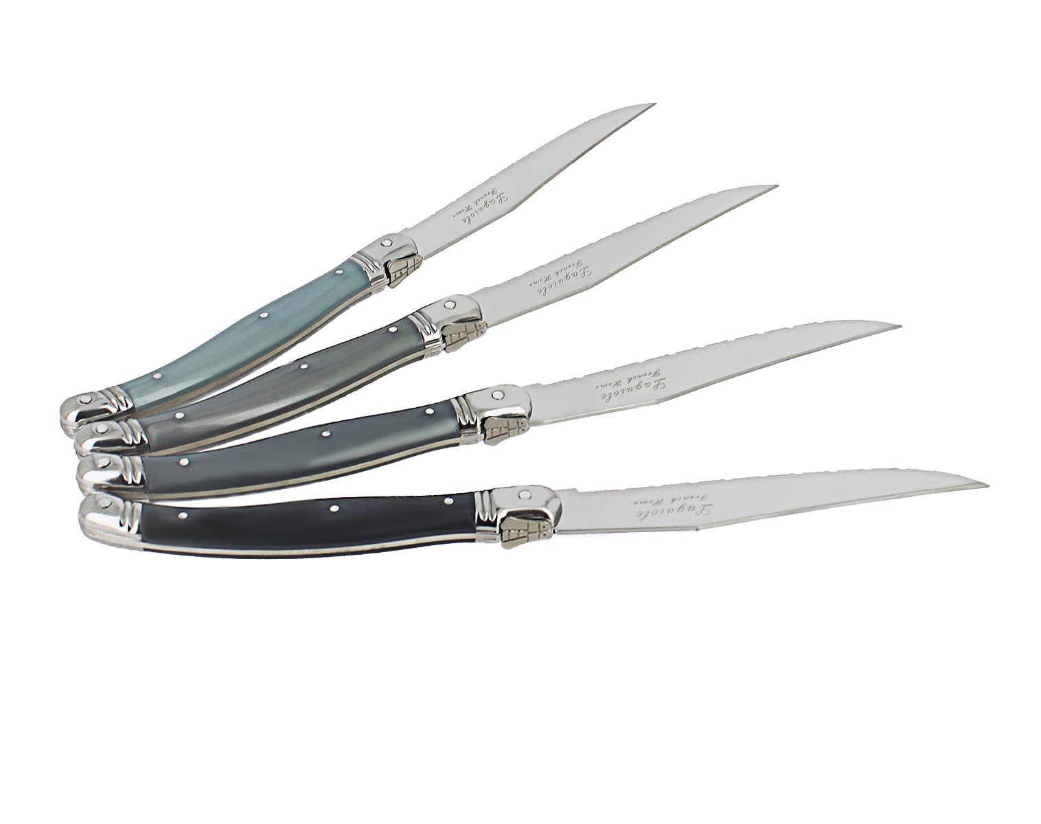  French Home Set of 4 Laguiole Steak Knives, Shades of Grey - Default Title - Bonton