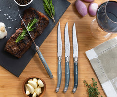 Set of 4 Laguiole Steak Knives, Shades of Grey