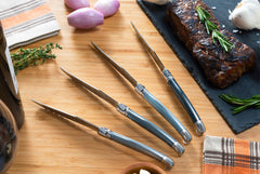 Set of 4 Laguiole Steak Knives, Shades of Grey