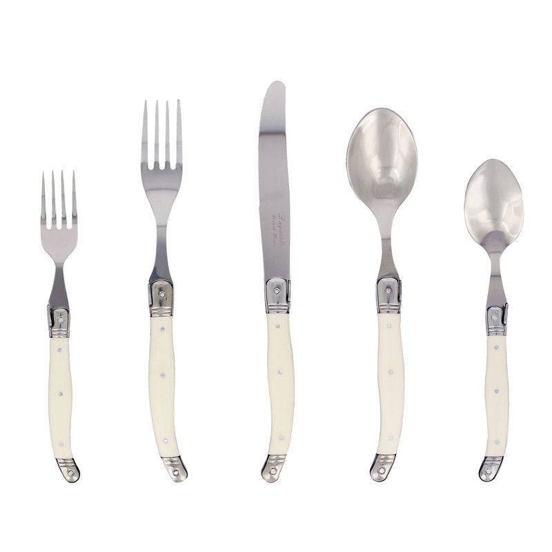  French Home Laguiole 20 Piece Flatware Set - Ivory - Bonton