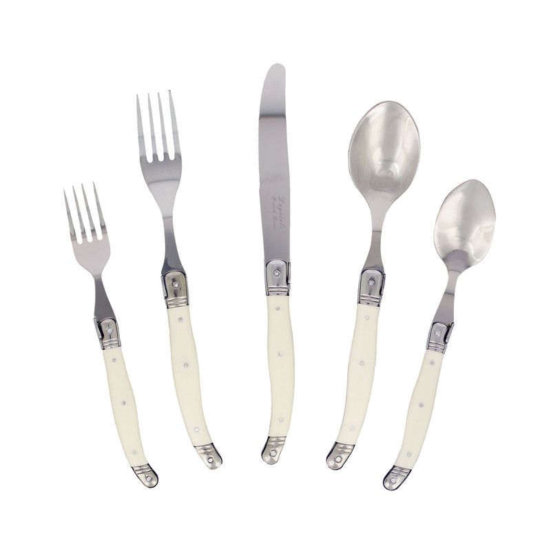  French Home Laguiole 20 Piece Flatware Set - Ivory - Bonton