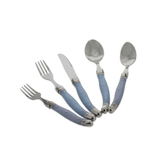 Laguiole 20 Piece Stainless Steel Flatware Set, Service for 4, Ice Blue