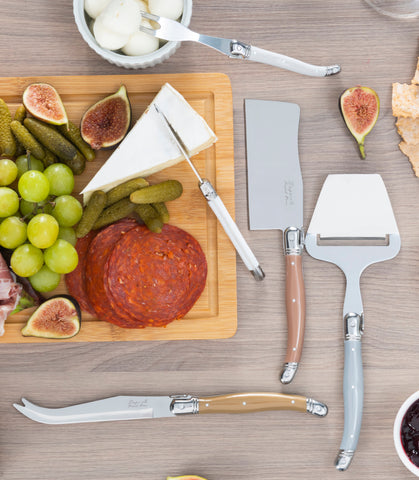 Laguiole 5 Piece Cheese Knife, Fork and Slicer Set, Mixed Metals