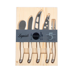 Laguiole 5-Piece Artisan Cheese Knife Set With Ivory-Colored Handles
