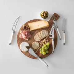 Laguiole 5-Piece Artisan Cheese Knife Set With Ivory-Colored Handles