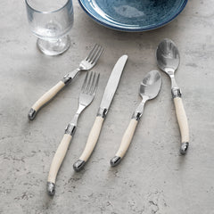 Laguiole Connoisseur 20-Piece 18/10 Stainless-Steel Flatware Set With Ivory-Colored Handles