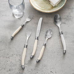 Laguiole Connoisseur 20-Piece 18/10 Stainless-Steel Flatware Set With Ivory-Colored Handles