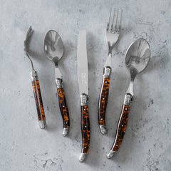 Laguiole Connoisseur 20-Piece 18/10 Flatware Set With Tortoise Handles