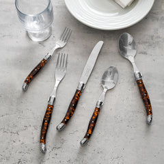 Laguiole Connoisseur 20-Piece 18/10 Flatware Set With Tortoise Handles