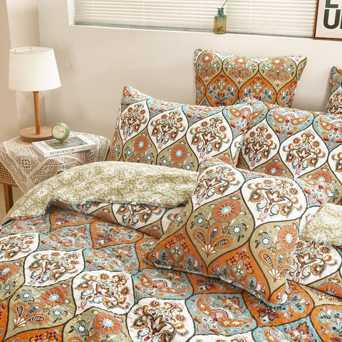 DaDa Bedding Bohemian Floral Paisley Garden Coral Teal Quilted Bedspread Set (LH1403) by DaDa Bedding Collection