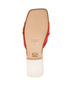 LIA Leather Flat Slides Ladies Sandals RED