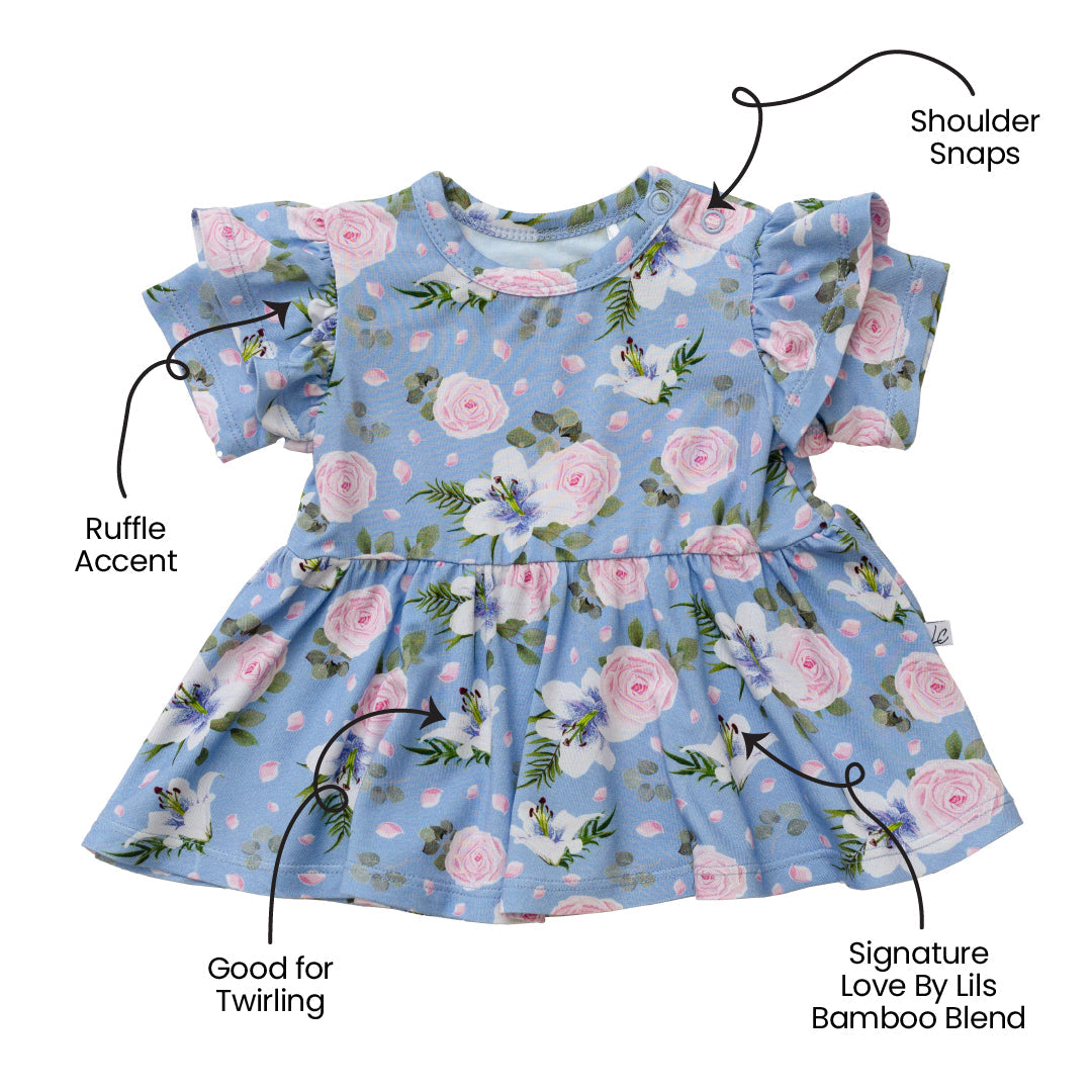  Laree + Co. Lillian Floral Bamboo Peplum - 0_3M - Bonton