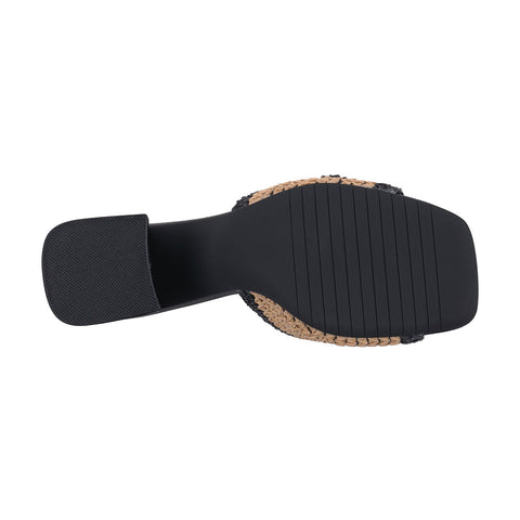 Women's Liza Black Woven Heeled Sandals