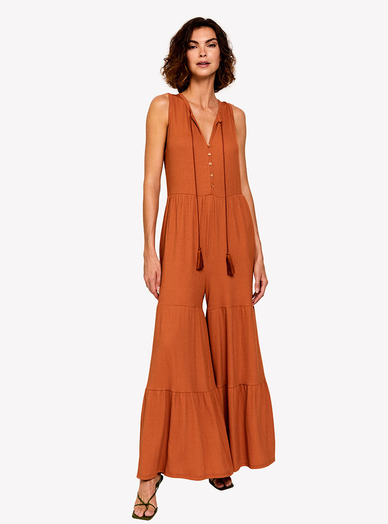  LOULOU DAMOUR ARIANA- Jumpsuit (Burnt Orange) - XS - Bonton