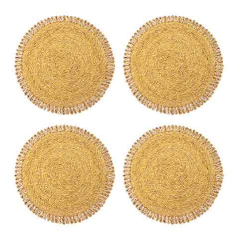 Loopy Abaca 15" Round Placemat - Set of 4