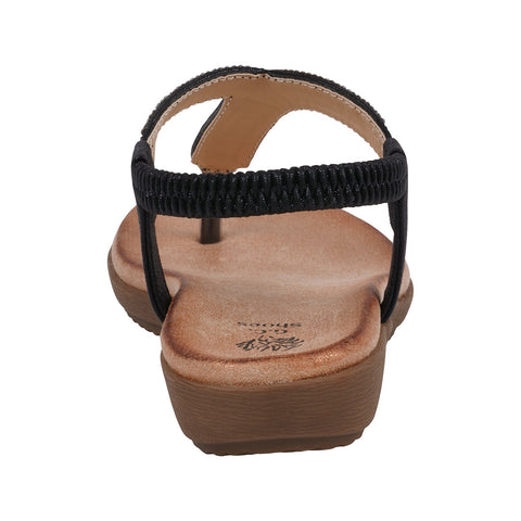 Women's Lori Black Embellished Flat Sandals