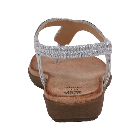 Women's Lori Silver Embellished Flat Sandals
