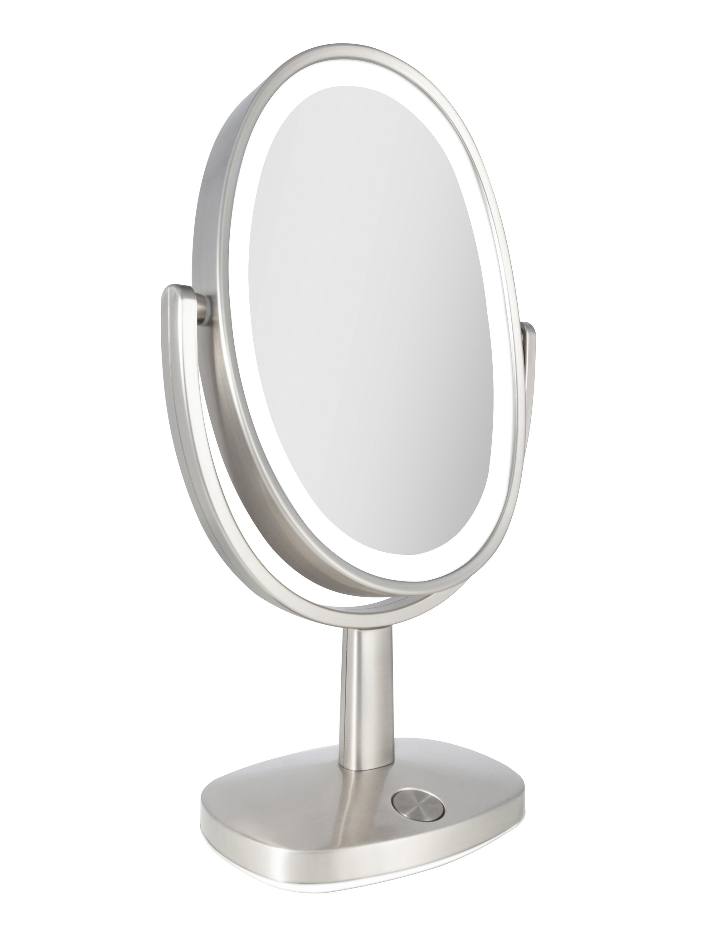  Zadro Newport Lighted Makeup Mirror with 5X/1X Magnification & Touch Pad - Satin Nickel - Bonton