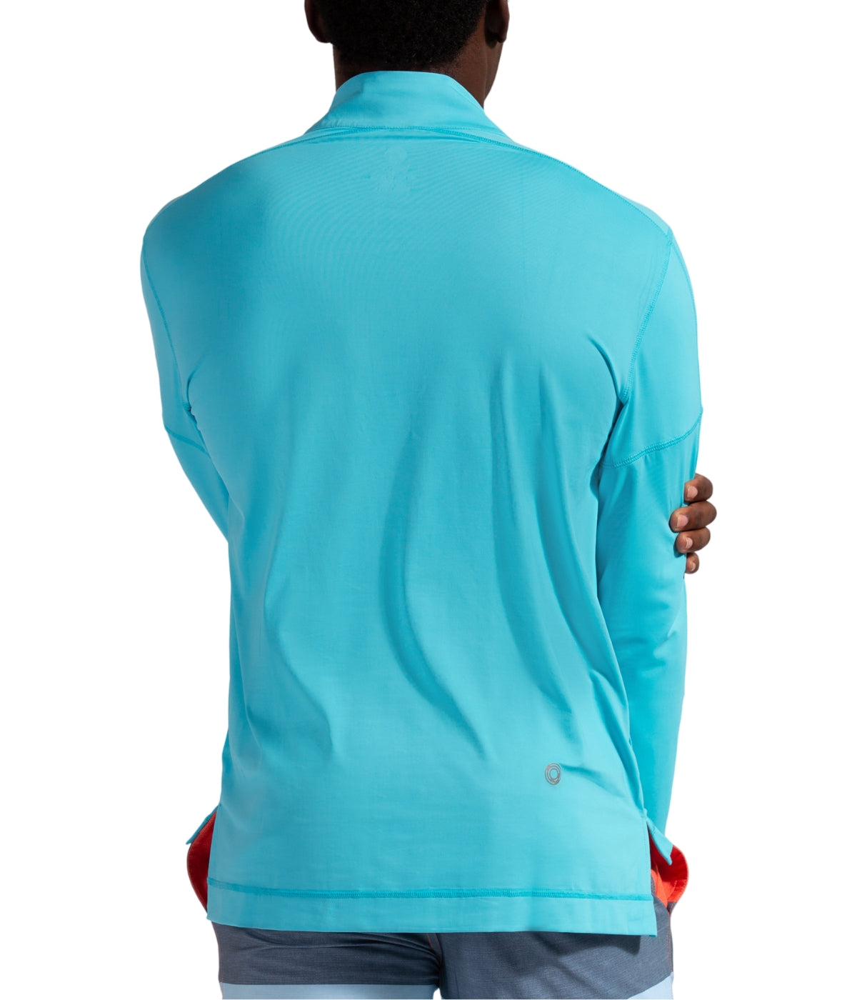  BloqUV BloqUV Men's UPF 50+ Sun Protection Long Sleeve Mock Zip Top - Light Turquoise - Bonton