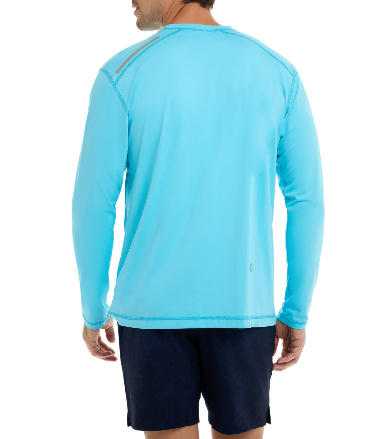  BloqUV BloqUV Men's UPF 50+ Sun Protection Long Sleeve Jet Tee Top - Light Turquoise - Bonton