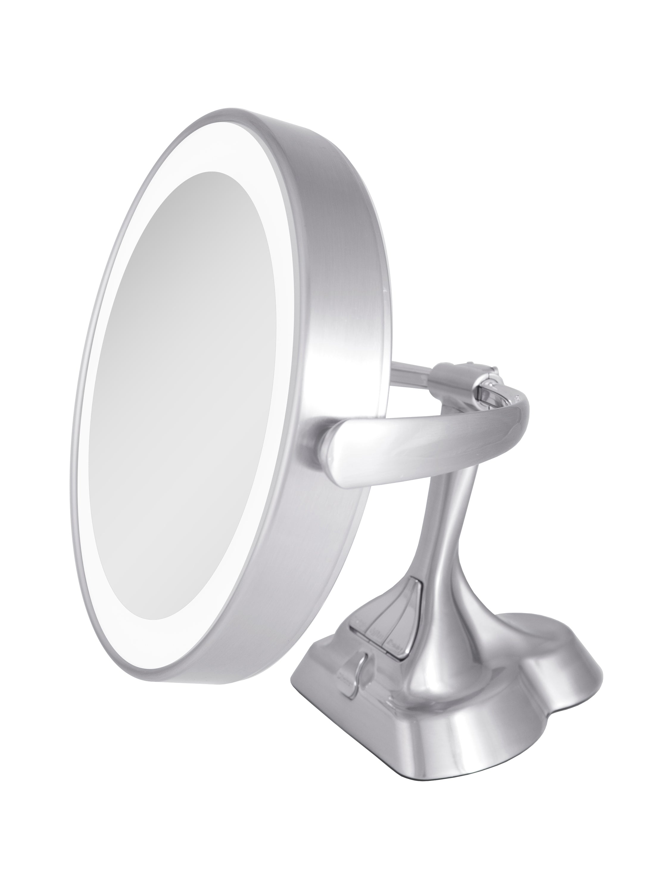  Zadro Lighted Makeup Mirror with 10X/1X Magnification & Smart Dim - Satin Nickel - Bonton