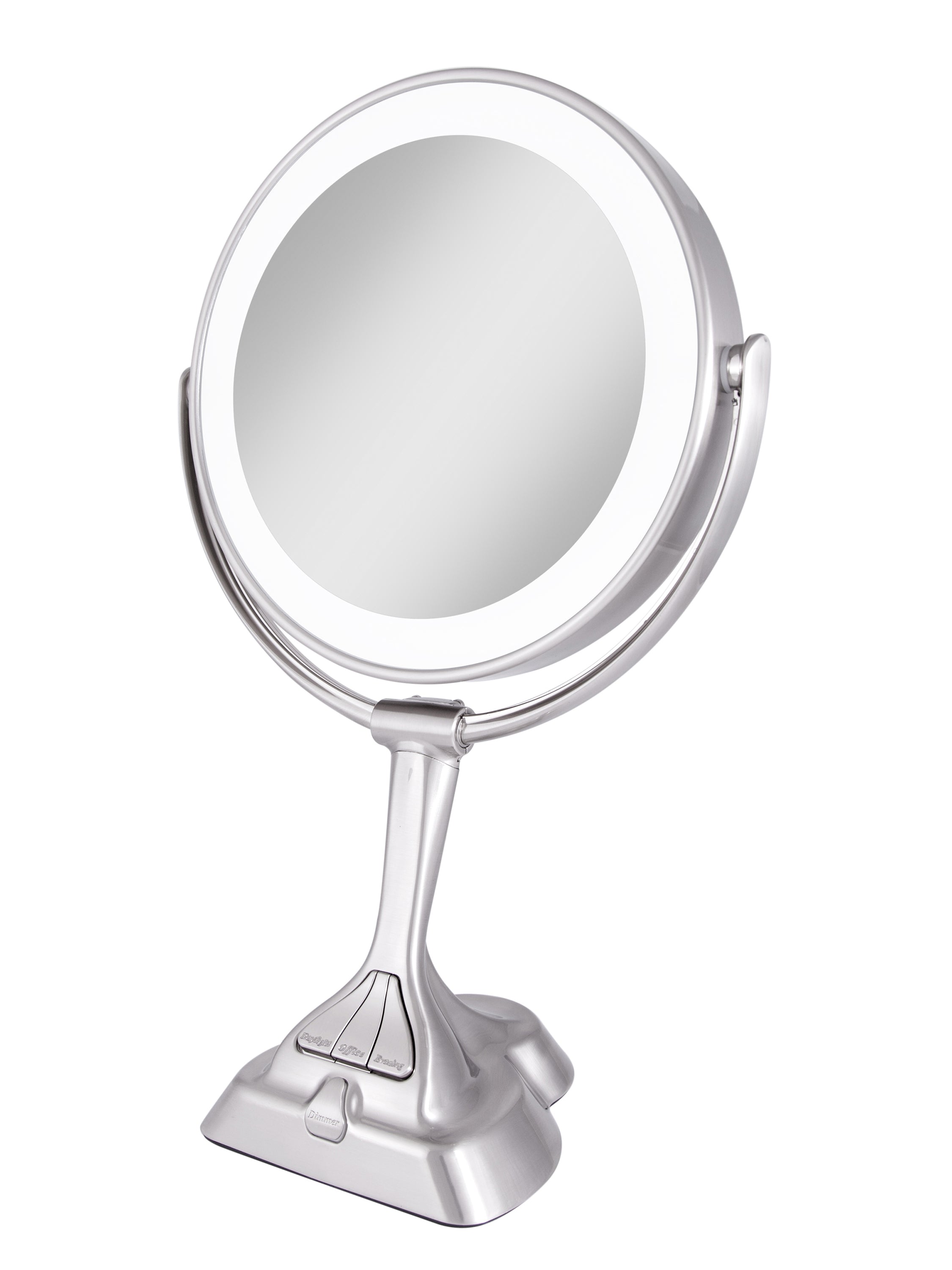  Zadro Lighted Makeup Mirror with 10X/1X Magnification & Smart Dim - Satin Nickel - Bonton