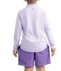 BloqUV Kids' UPF 50+ Sun Protection Long Sleeve Crew Neck Top-2X (14)-Lavender-2