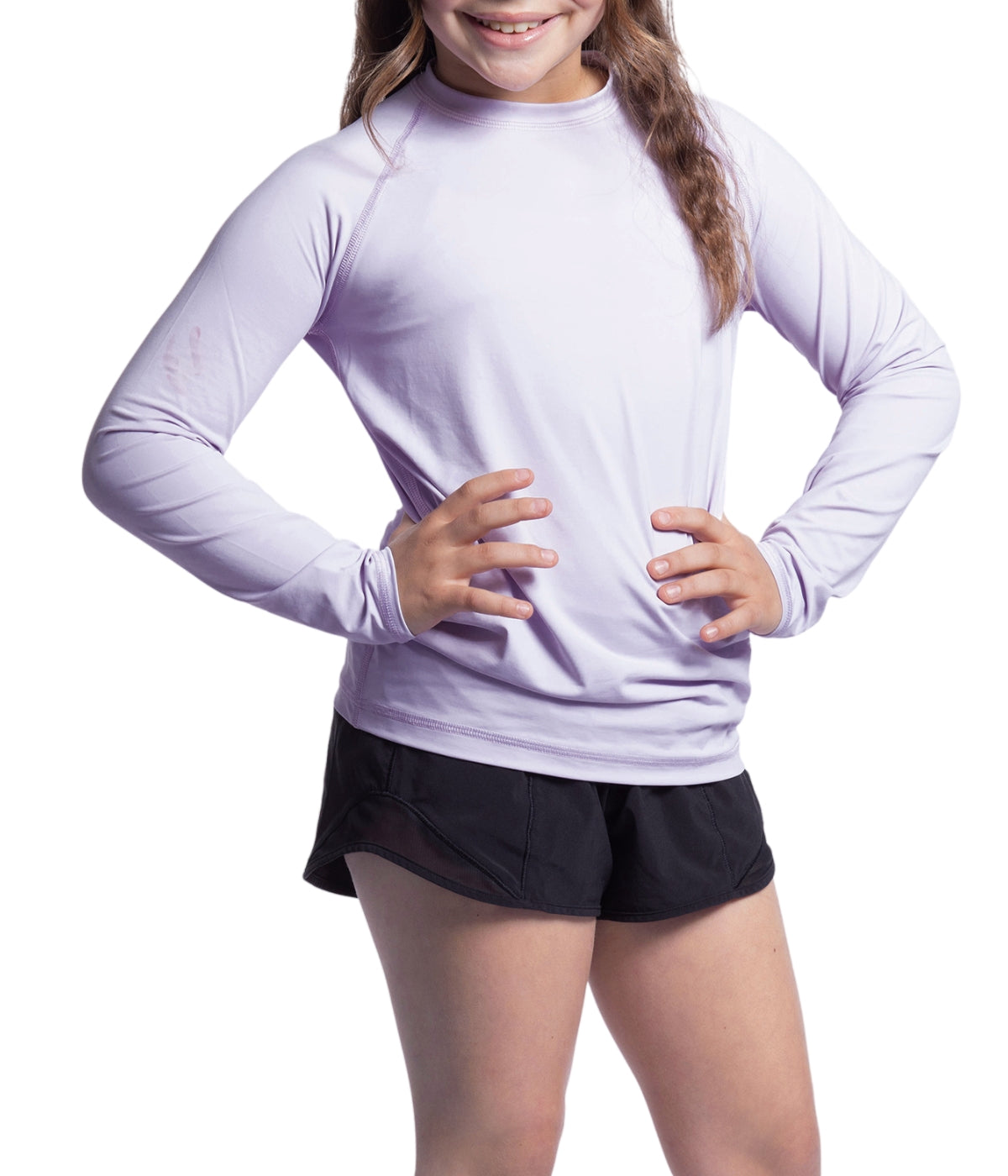  BloqUV BloqUV Kids' UPF 50+ Sun Protection Long Sleeve Crew Neck Top - Lavender - Bonton