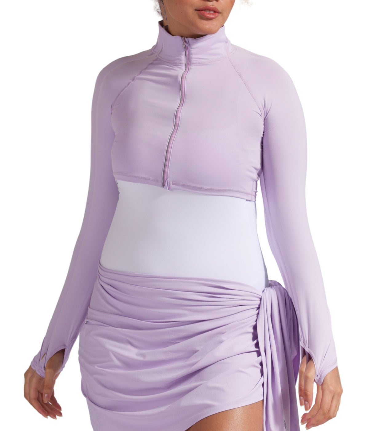  BloqUV BloqUV Women's UPF 50+ Sun Protection Full Zip Crop Top - Lavender - Bonton