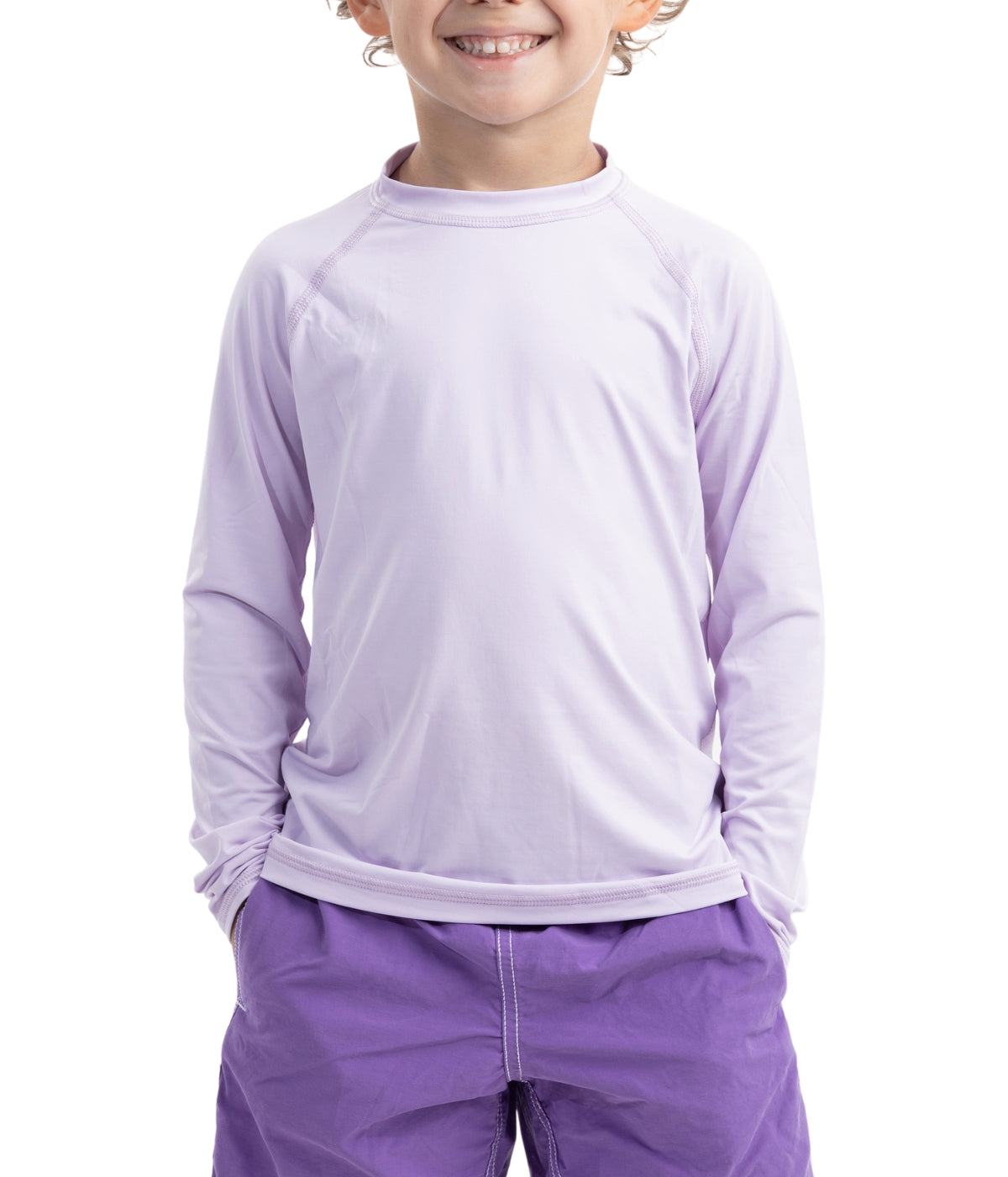  BloqUV BloqUV Kids' UPF 50+ Sun Protection Long Sleeve Crew Neck Top - Lavender - Bonton