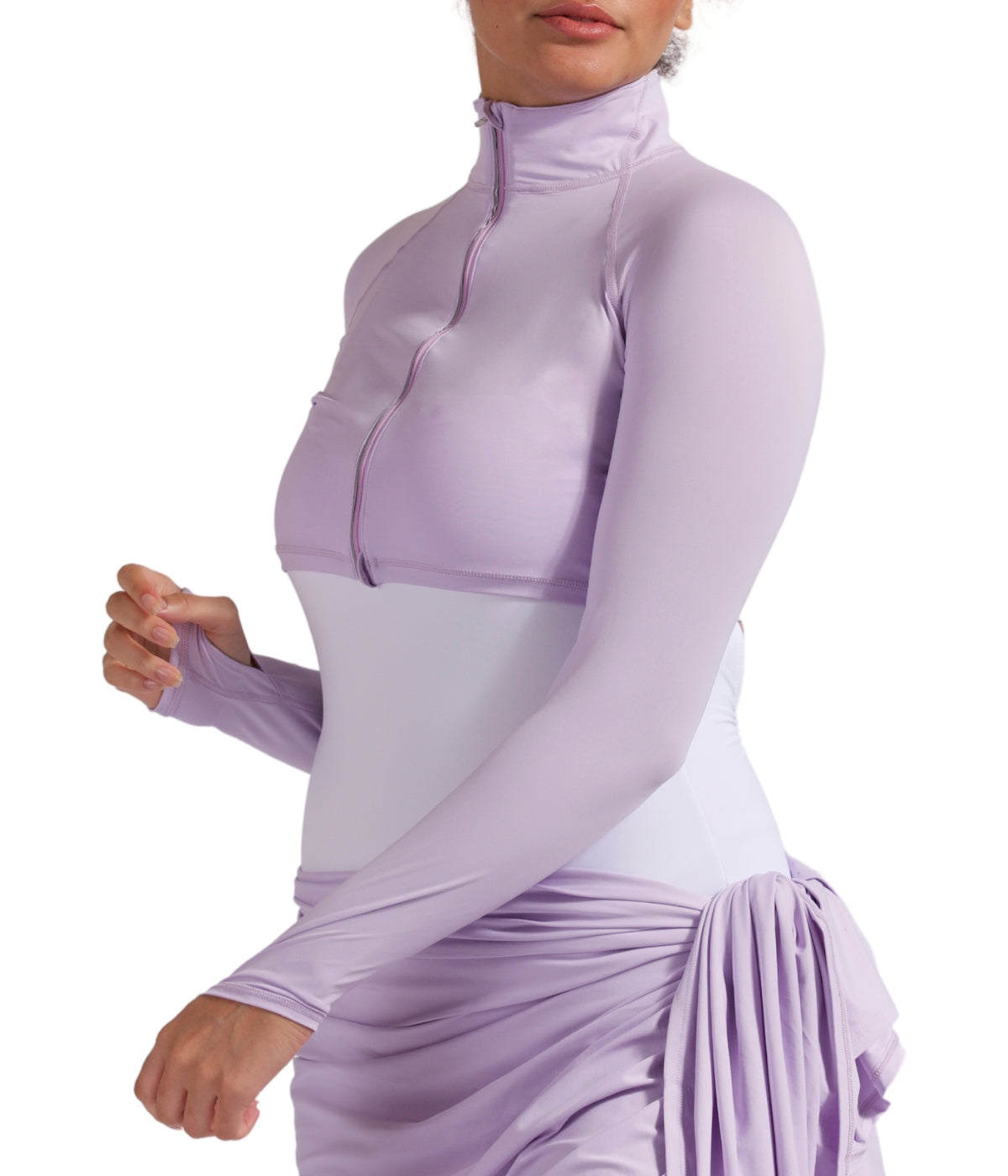  BloqUV BloqUV Women's UPF 50+ Sun Protection Full Zip Crop Top - Lavender - Bonton