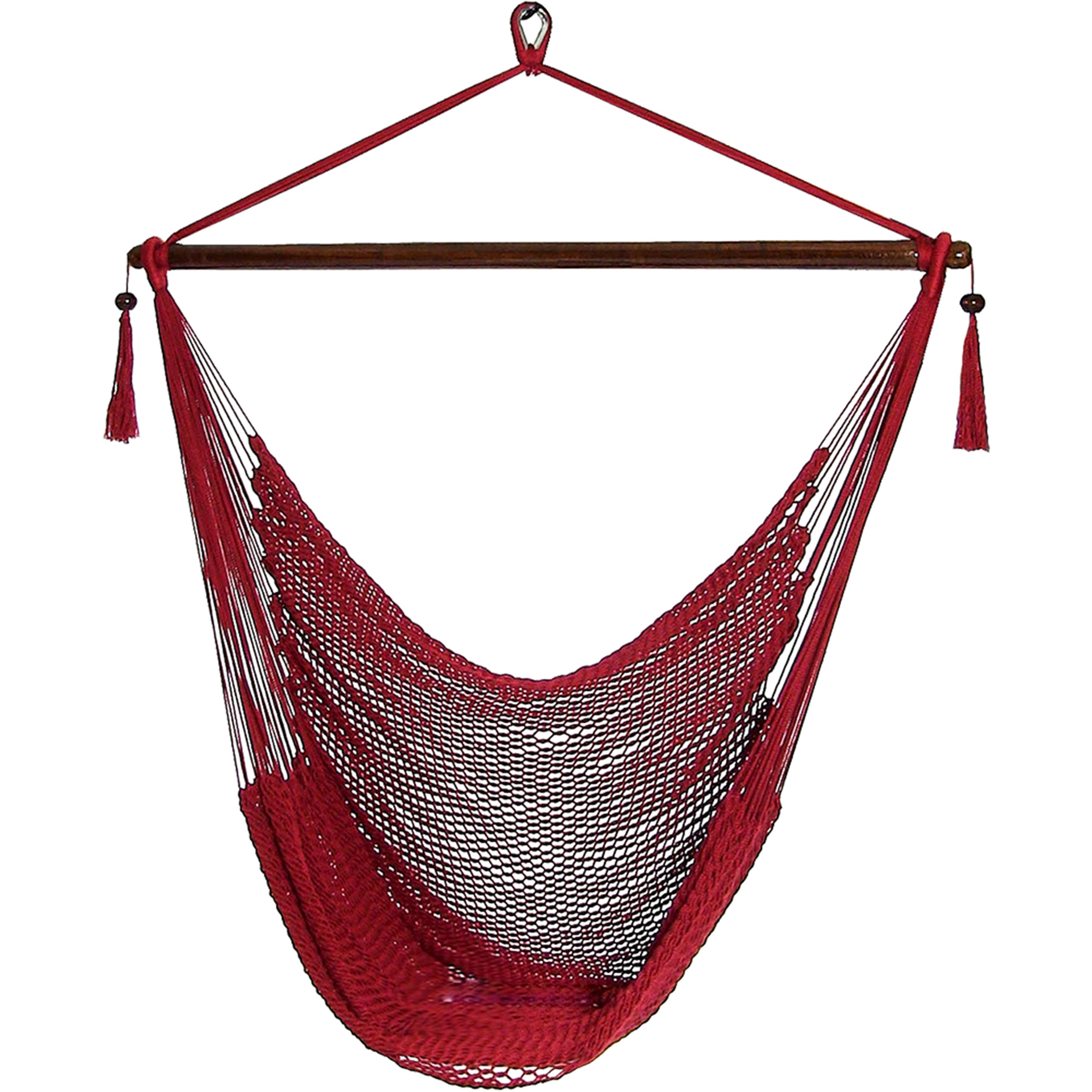  Sunnydaze Decor Caribbean Style Extra Large Hanging Rope Hammock Chair Swing - Sky Blue - Bonton