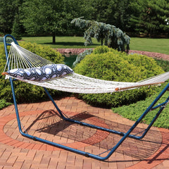 Double Wide 2-Person 100% Polyester Rope Hammock with Spreader Bars