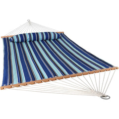 Quilted Fabric Hammock Two-Person with Spreader Bars - 450 lb Weight Capacity