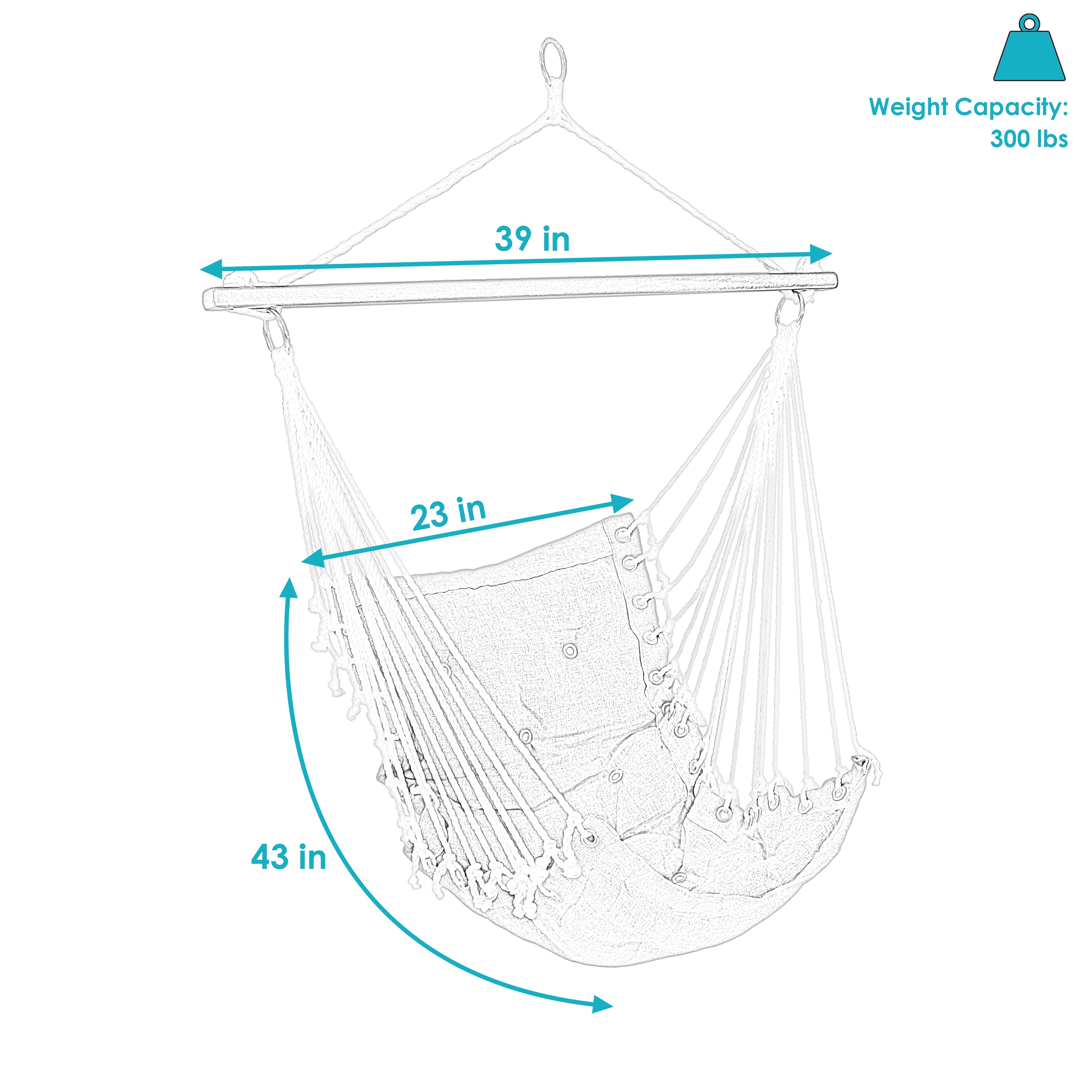  Sunnydaze Decor Large Tufted Victorian Hanging Hammock Chair Swing - 300 lb Weight Capacity - Gray - Bonton