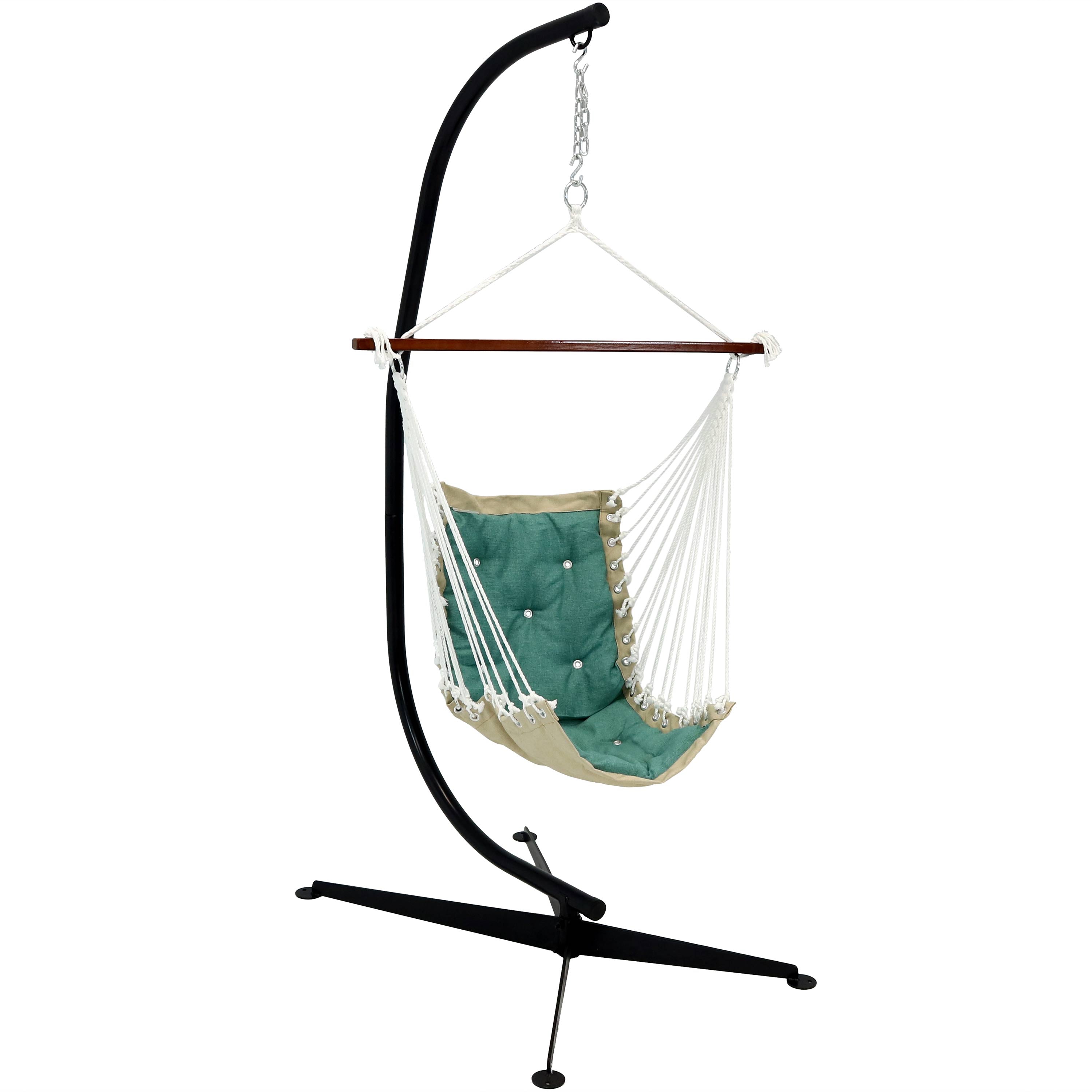  Sunnydaze Decor Tufted Victorian Hammock Hanging Chair with Stand - Red - Bonton